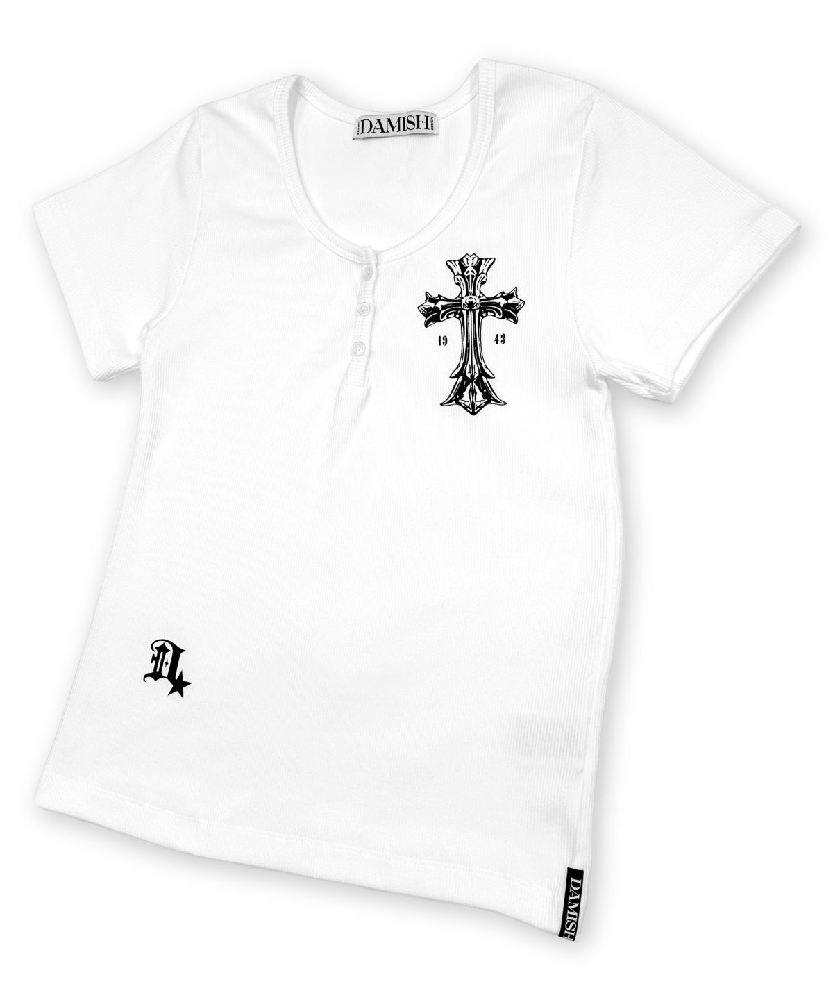 DAMISH 哥德十字亨利領短袖上衣 DMS26TSWH