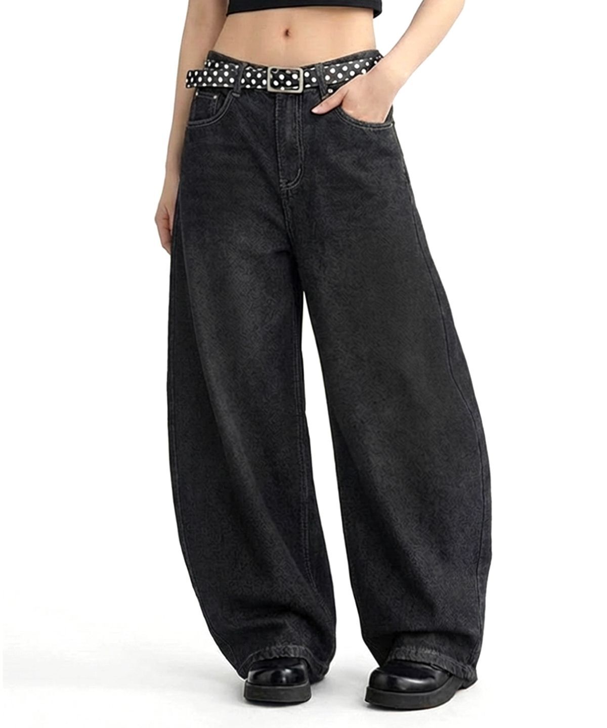 DAMISH 後背印花靛藍氣球褲 P00000BR