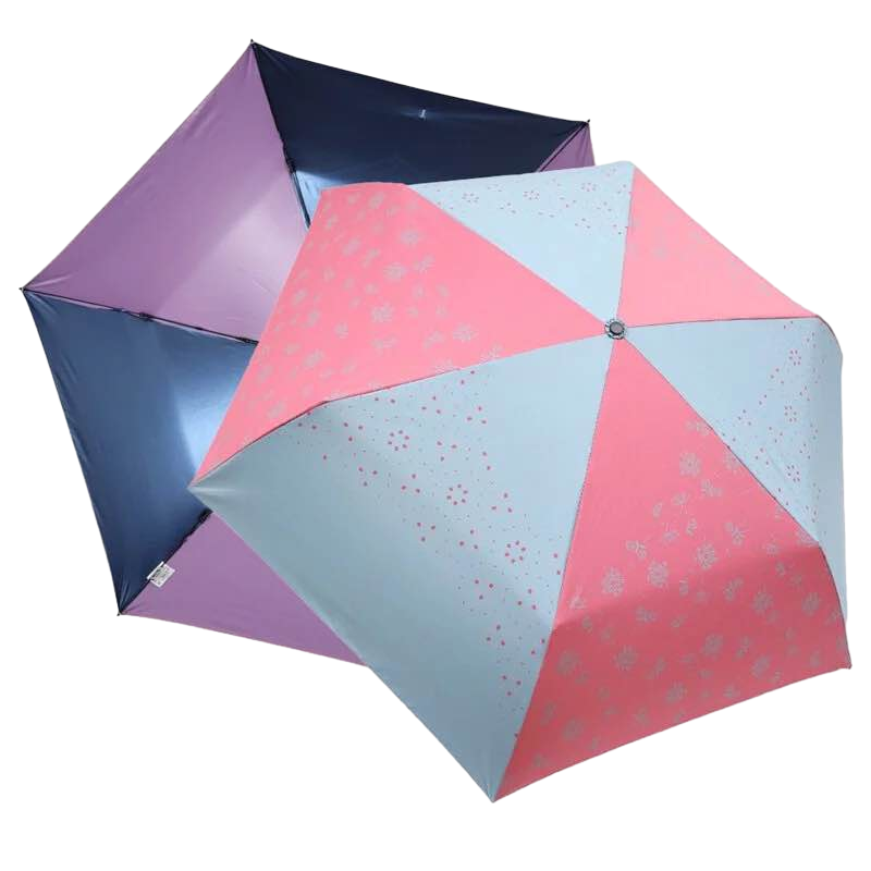 【雨之戀】環保紗降溫10度碳纖三折 繪羽  藍粉