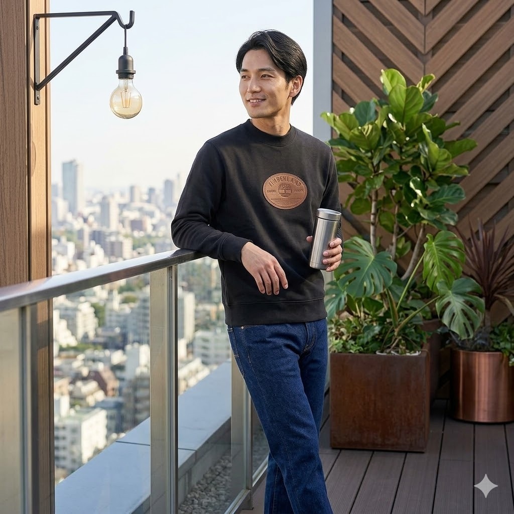 【預購】TIMBERLAND H040817 男裝皮章圓領衛衣