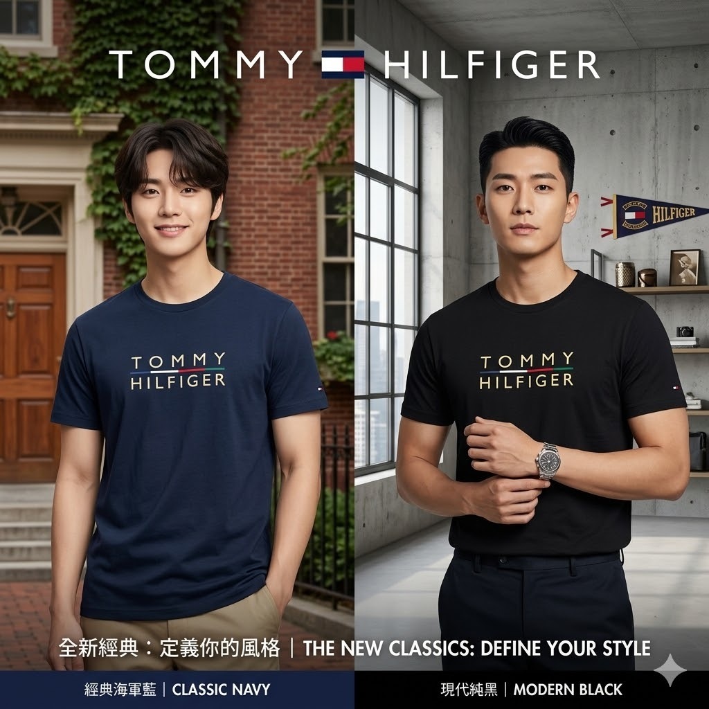 【預購】H040888 Tommy Hilfiger 男裝經典橫條標誌短袖 T-shirt