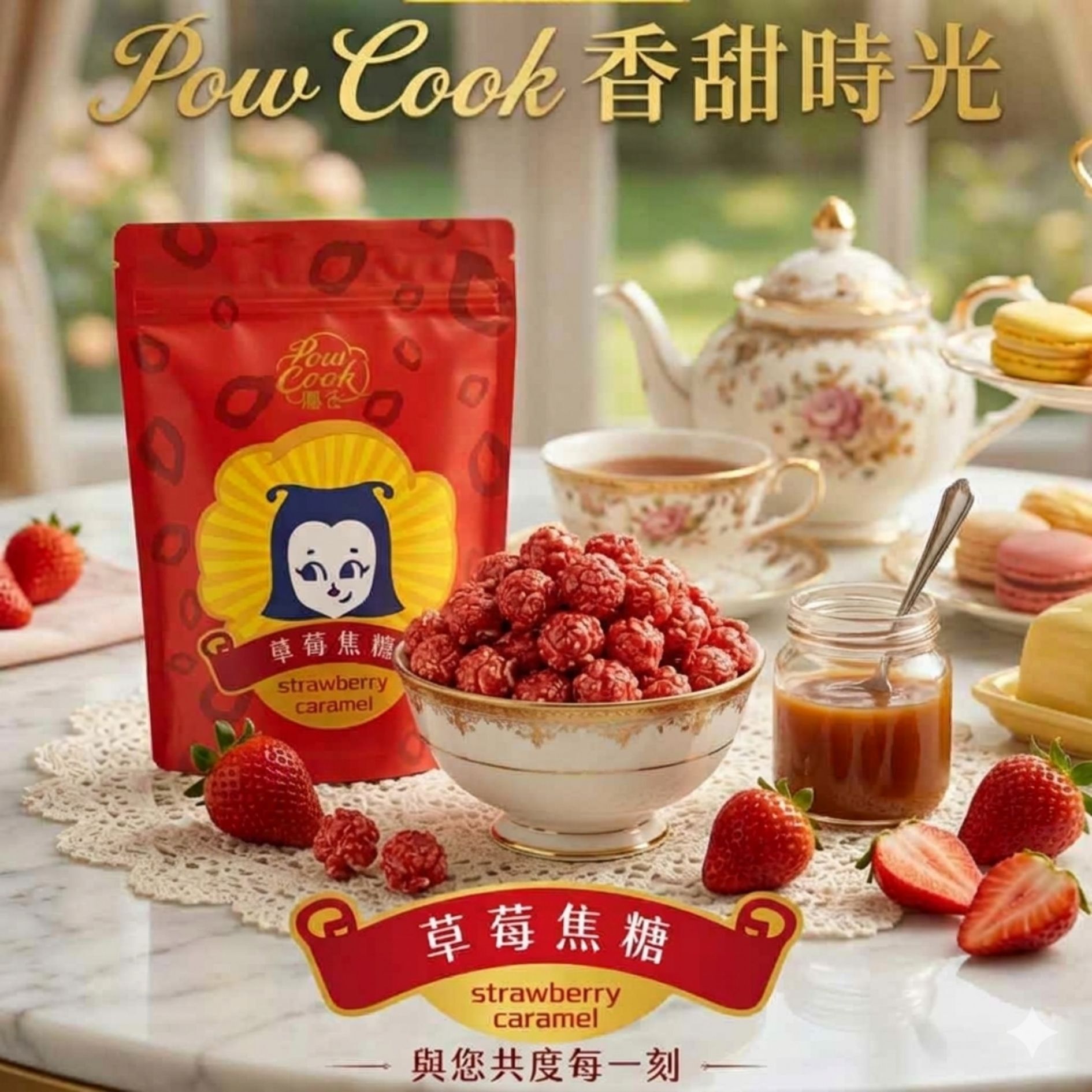 POWCOOKHK - Strawberry caramel popcorn -M package