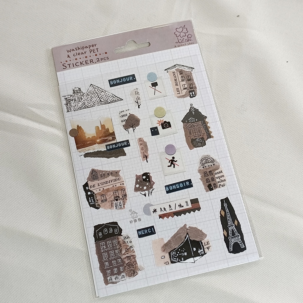 好築藝．漫步巴黎 PET+和紙貼紙