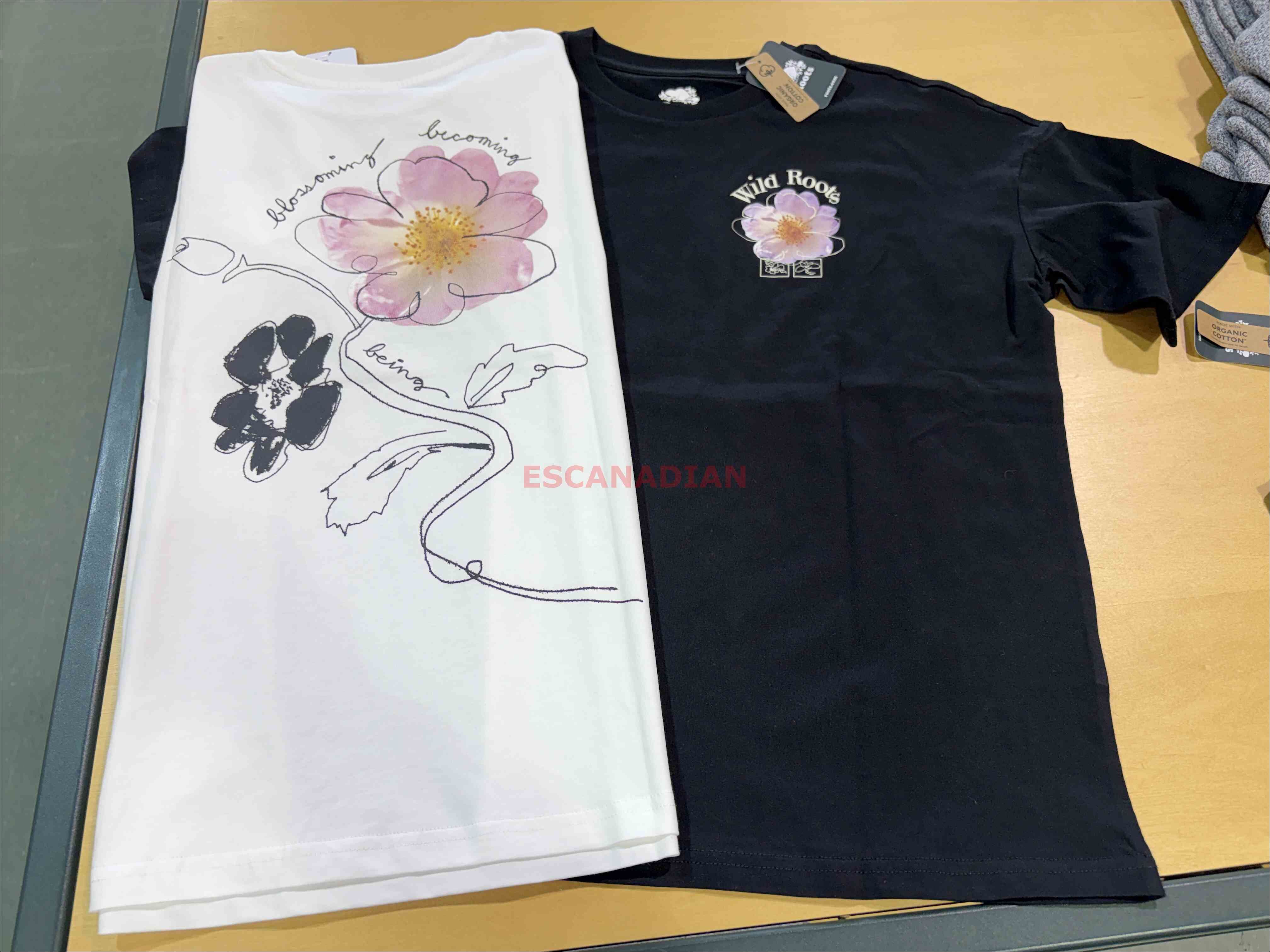 ROOTS 女大人 花卉系列 正反圖案 寬版(Relaxed) 短TEE (2色)