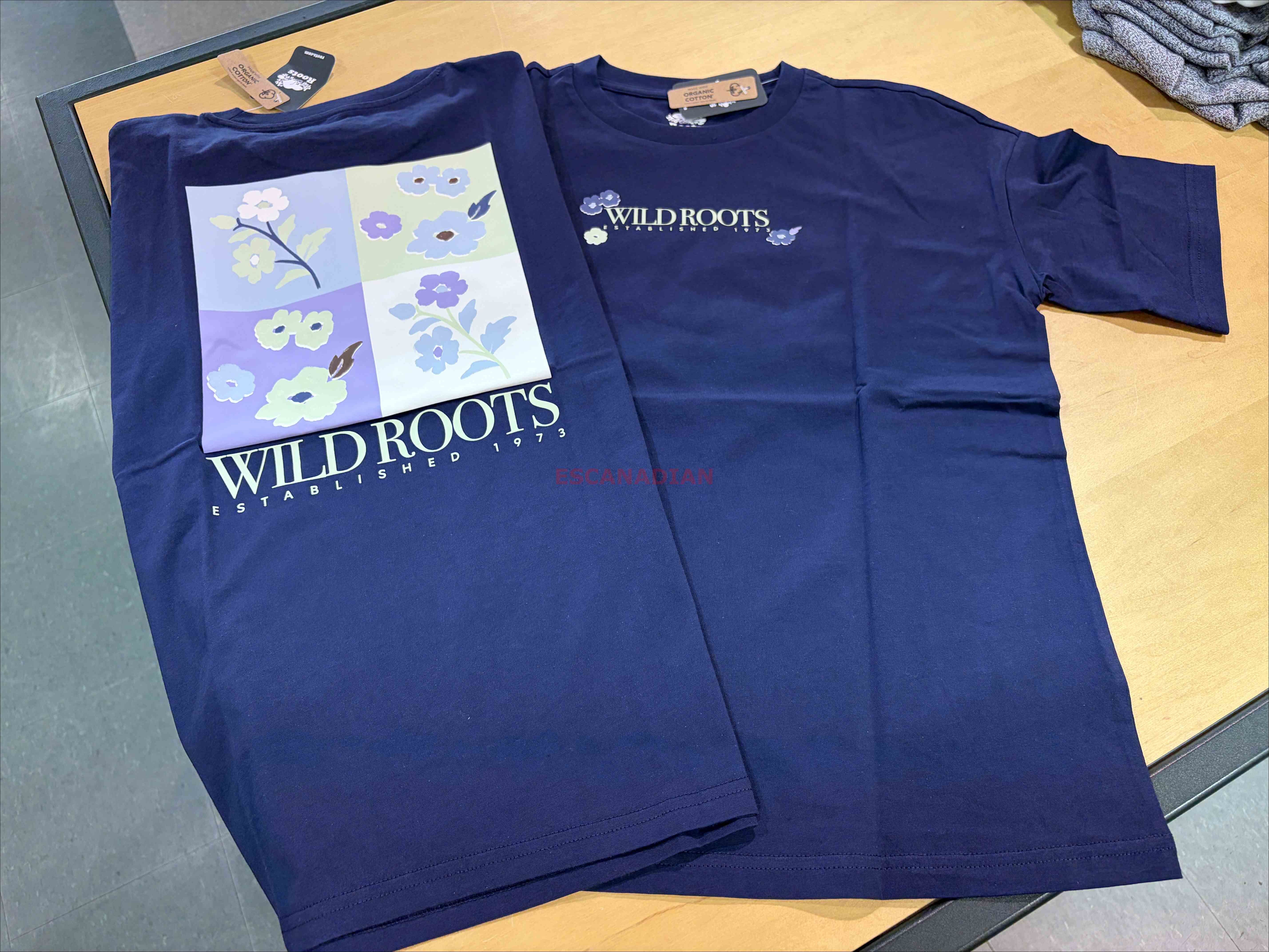 ROOTS 女大人 花卉系列 正反圖案 寬版(Relaxed) 短TEE