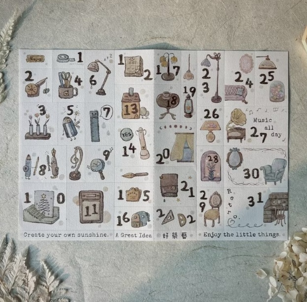 好築藝．日付小集貼紙(樹紋紙)