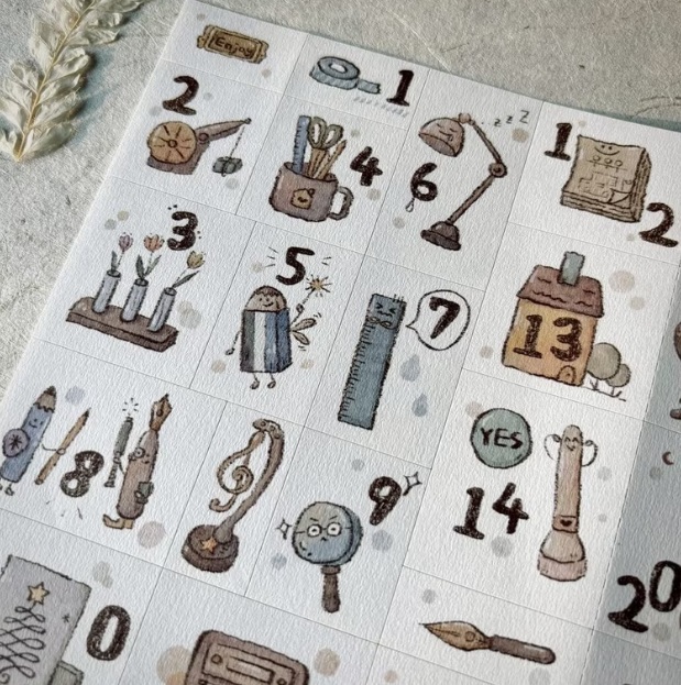 好築藝．日付小集貼紙(樹紋紙)