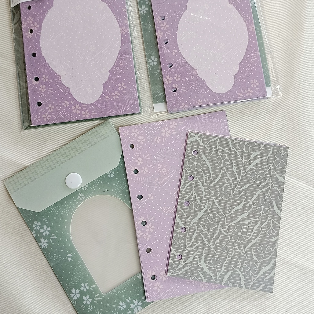 好築藝．雙面印刷便簽活頁紙 日式窗花調色盤 M5/M6 (含收納袋+已打洞)