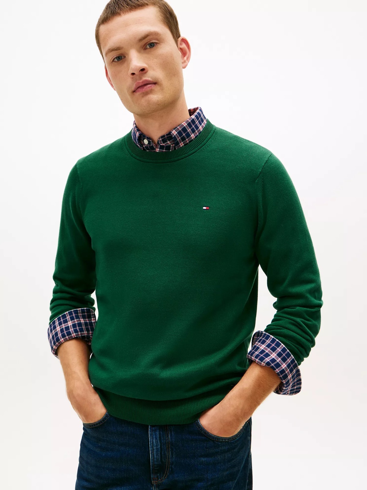 【現貨】H0408200 Tommy Hilfiger 男裝圓領小旗標針織毛衣