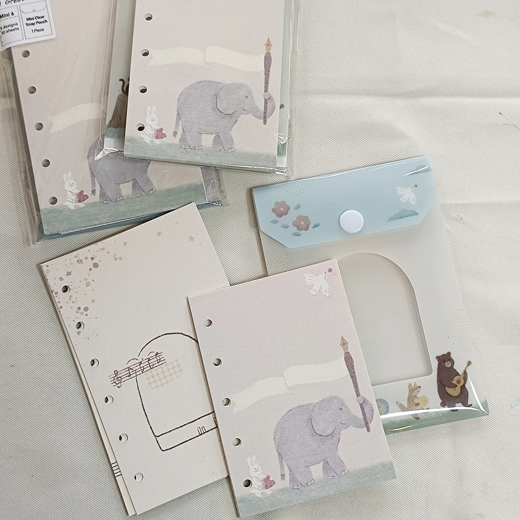 好築藝．雙面印刷便簽活頁紙 動物樂隊 M5/M6 (含收納袋+已打洞)