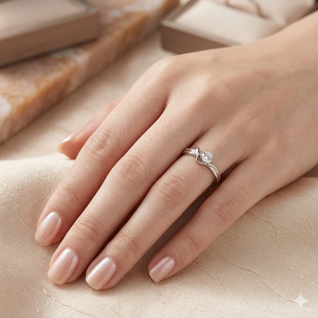 全新18K白金【單粒11份鑽石】戒指