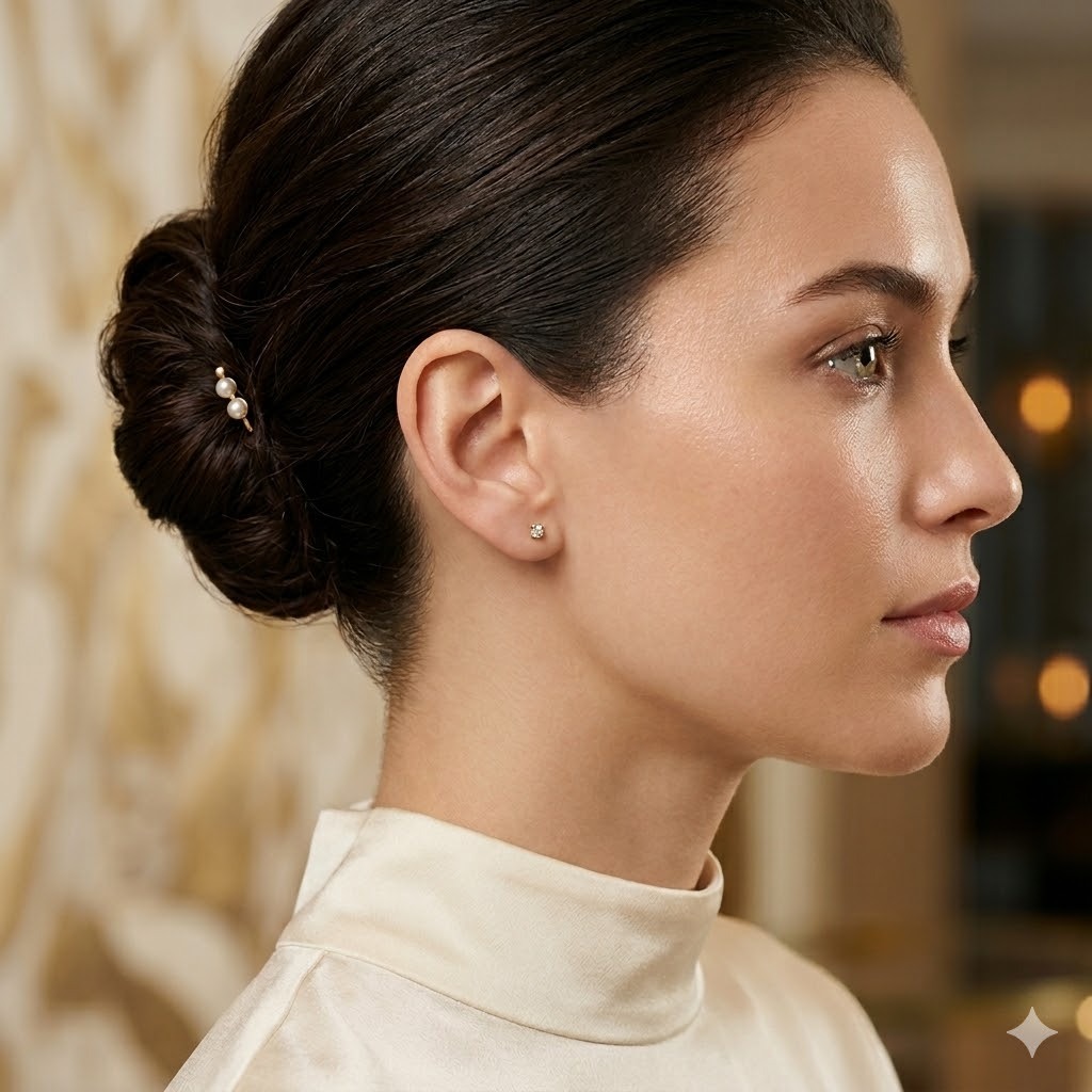 全新18K玫瑰金【主石31份鑽石】4爪耳環