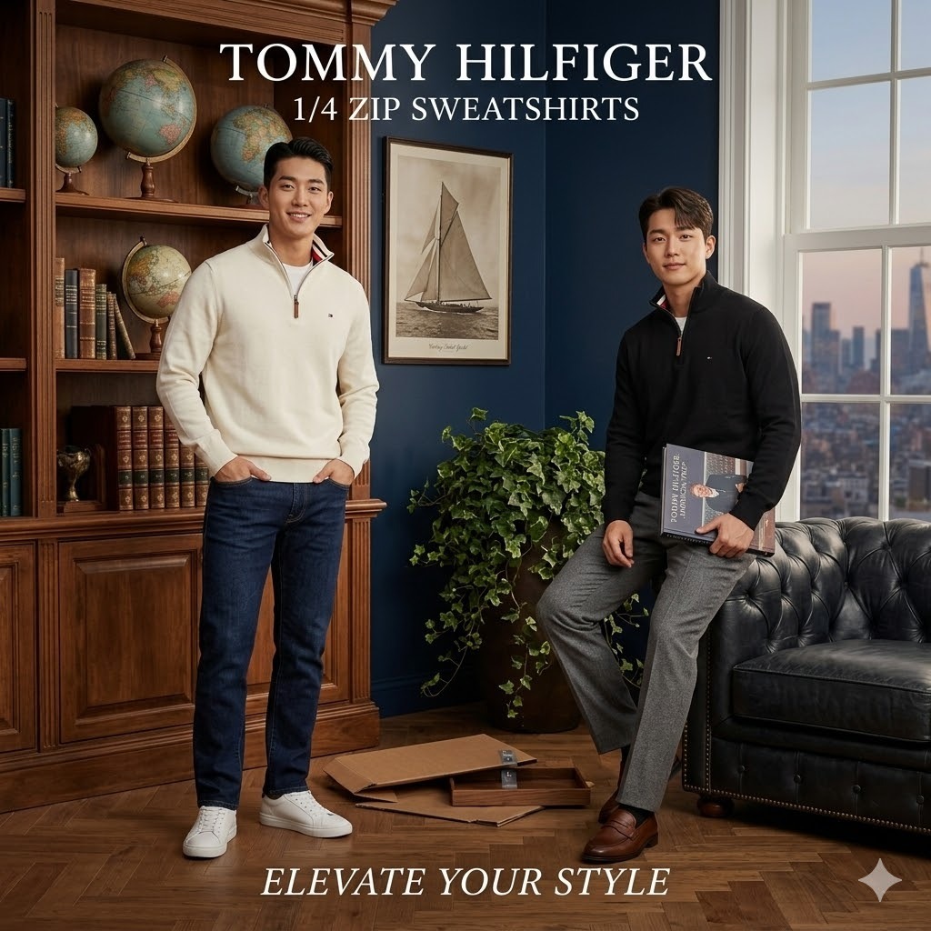 【預購】H0408106 Tommy Hilfiger 男裝半拉鍊立領針織毛衣