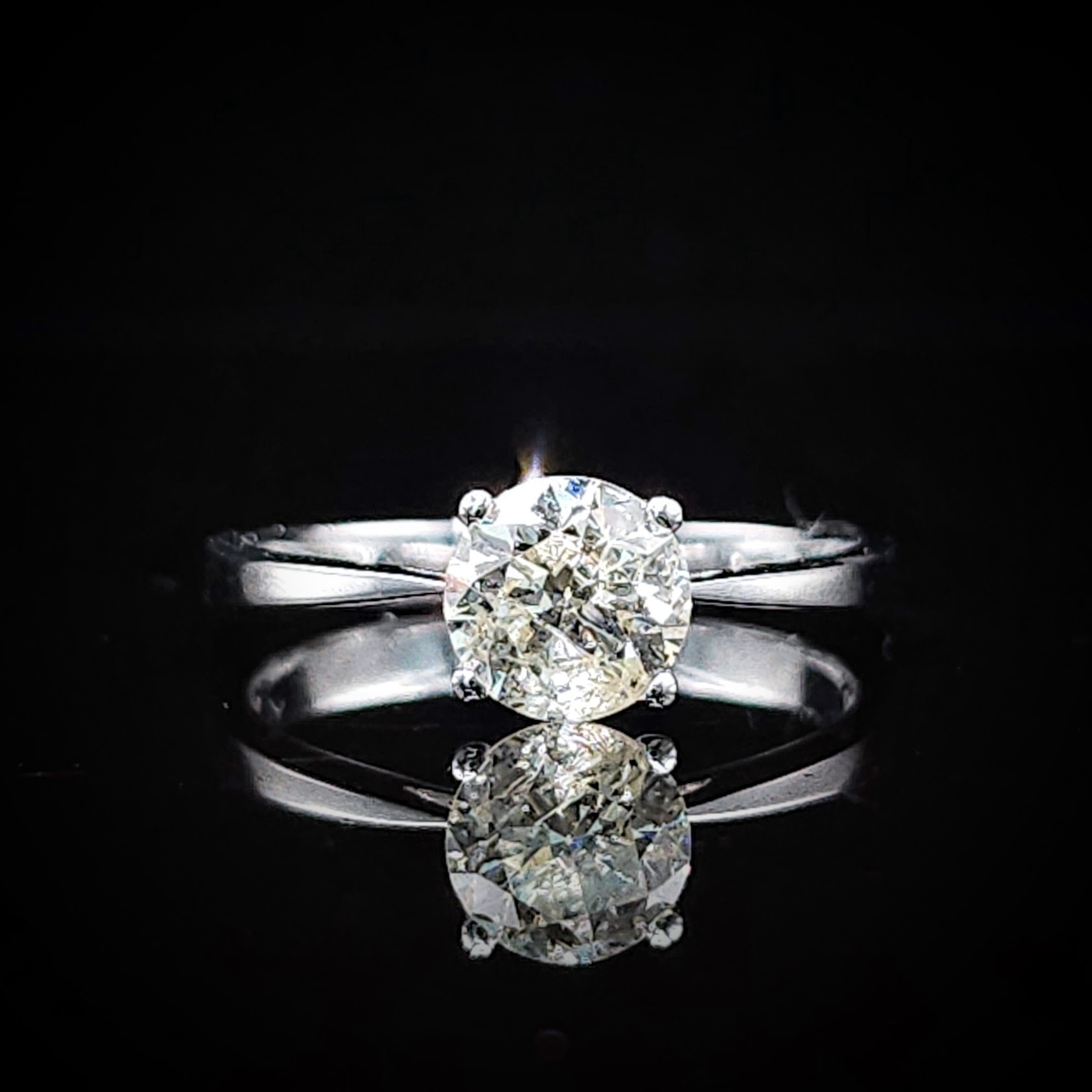 全新18K白金【單粒89份鑽石】四爪戒指