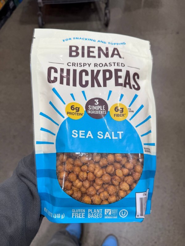 [U] CW BIENA CRISPY ROSTED CHICKPEAS, SEA SALT, 510G, 810003782397 (UCW182)