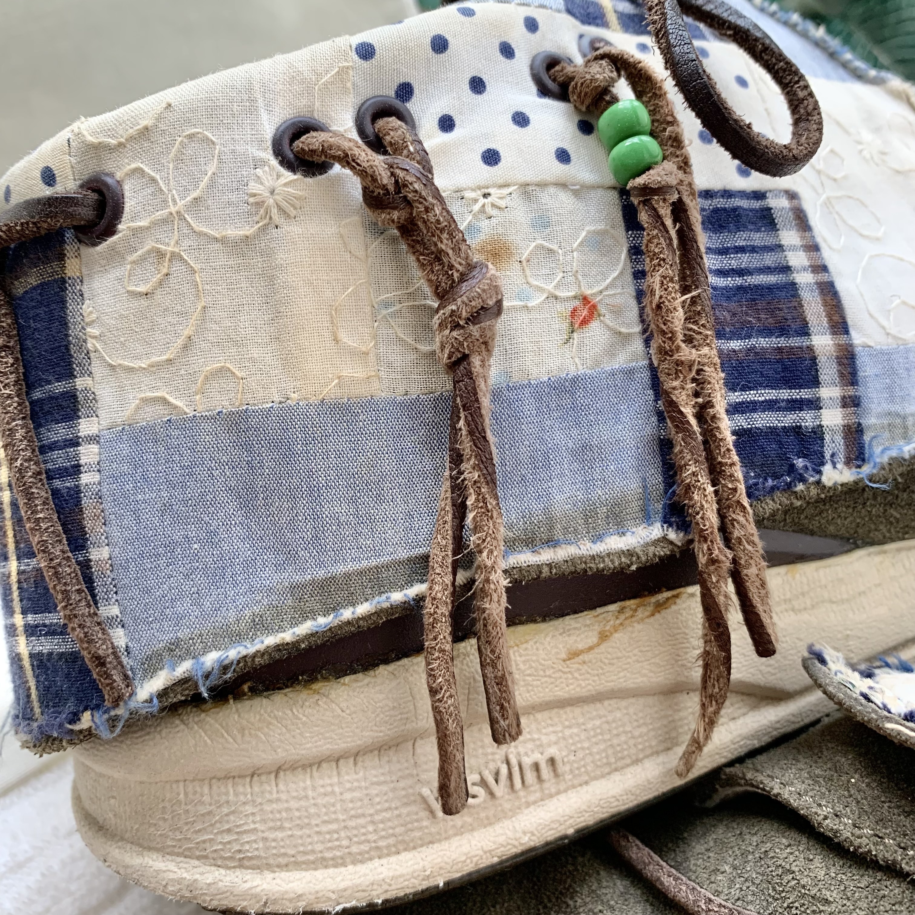 VISVIM FBT PATCHWORK SHOES (( USED B )) *中古 - OLIVE SIZE 8 (WEBSTORE ONLY)