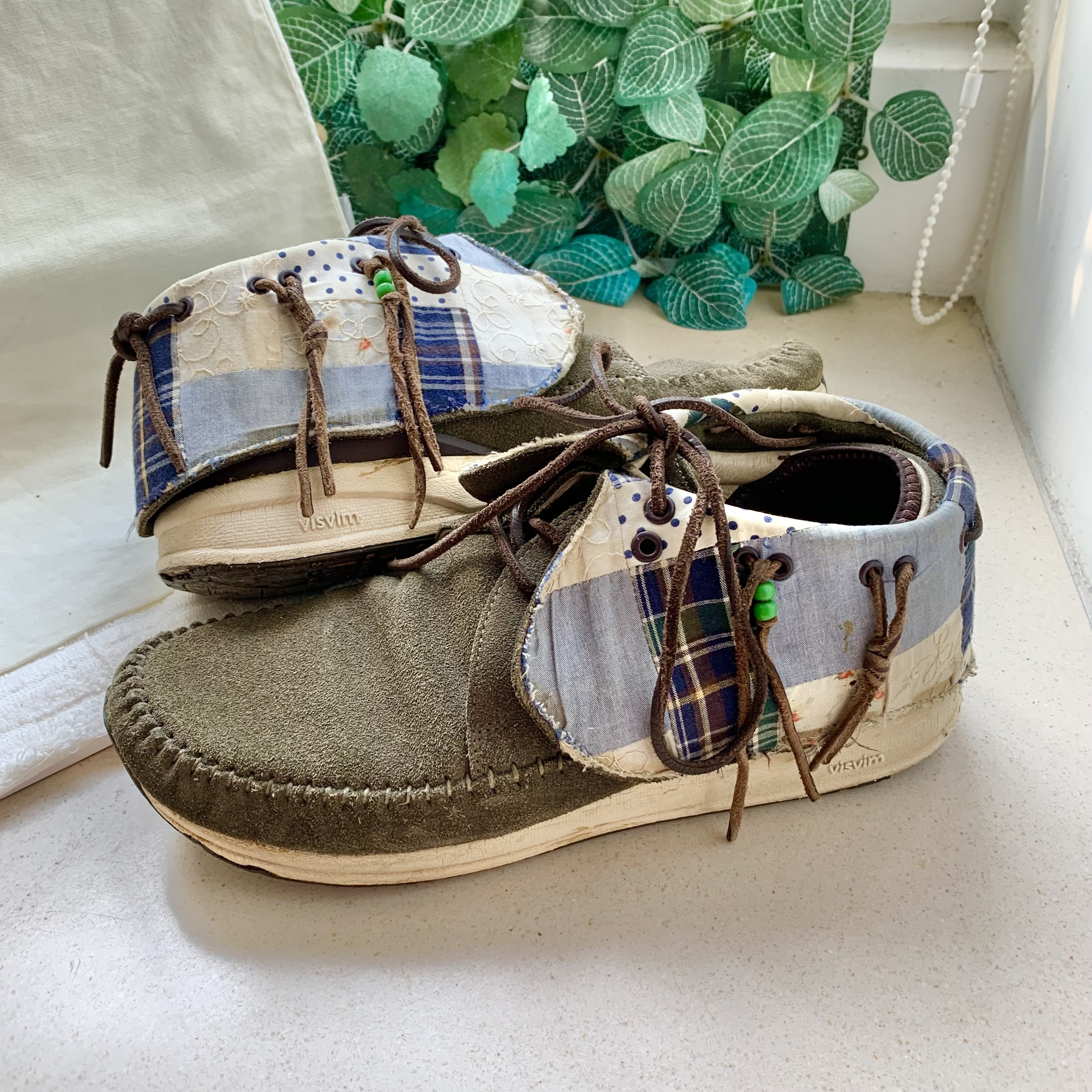 VISVIM FBT PATCHWORK SHOES (( USED B )) *中古 - OLIVE SIZE 8 (WEBSTORE ONLY)