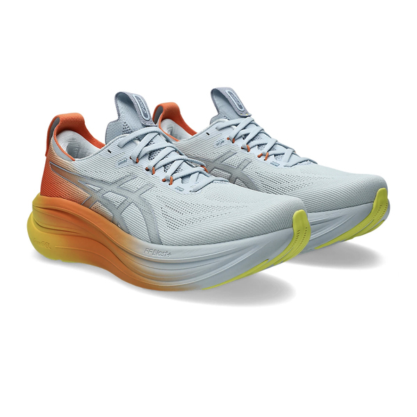 Asics 亞瑟士 GEL-Nimbus 28 1011C221-400 男 慢跑鞋 夏季系列 跑鞋 灰藍 橘黃