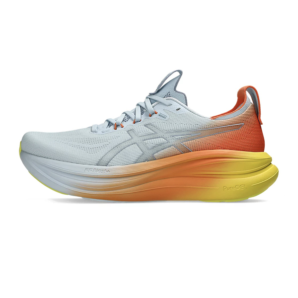 Asics 亞瑟士 GEL-Nimbus 28 1011C221-400 男 慢跑鞋 夏季系列 跑鞋 灰藍 橘黃