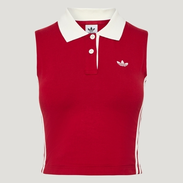 Adidas 愛迪達 Polo Tank KY5695 女 POLO背心 運動背心 紅 亞版 領口設計