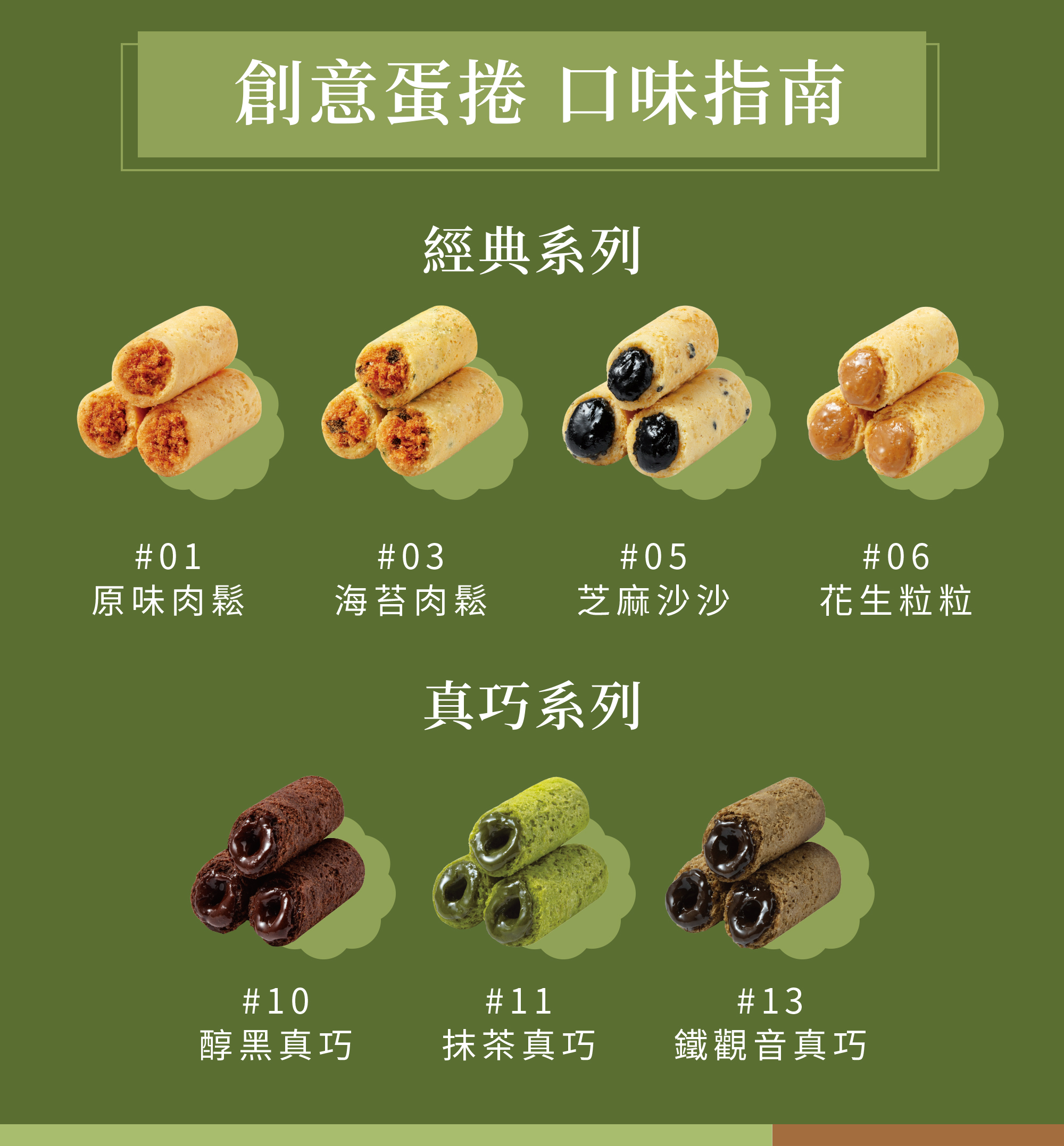 多種口味的迷你捲