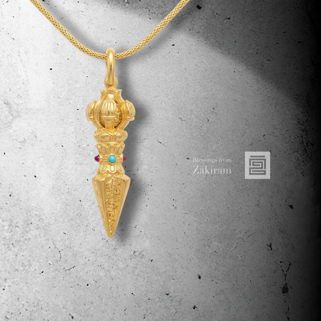 一字金剛杵 破除無明 吊墜（金）