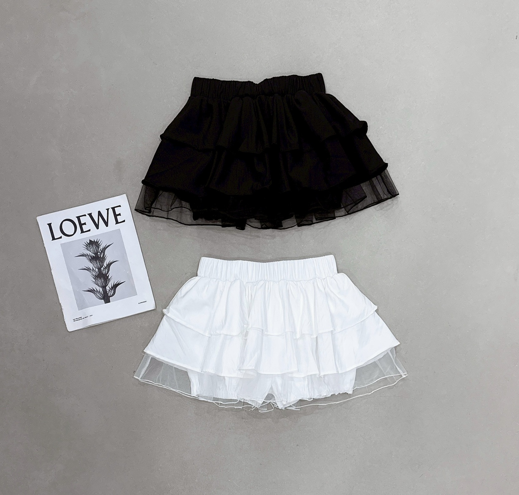 整圈鬆緊拼接網紗蛋糕短裙