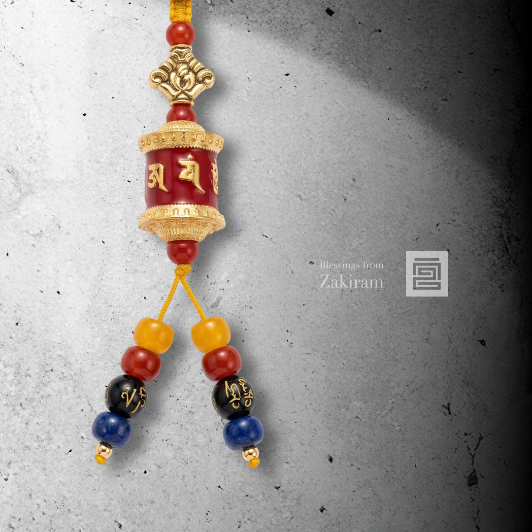 六字真言 轉經輪 掛飾（紅色 貴人