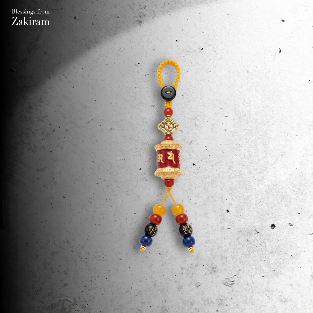 六字真言 轉經輪 掛飾（紅色 貴人