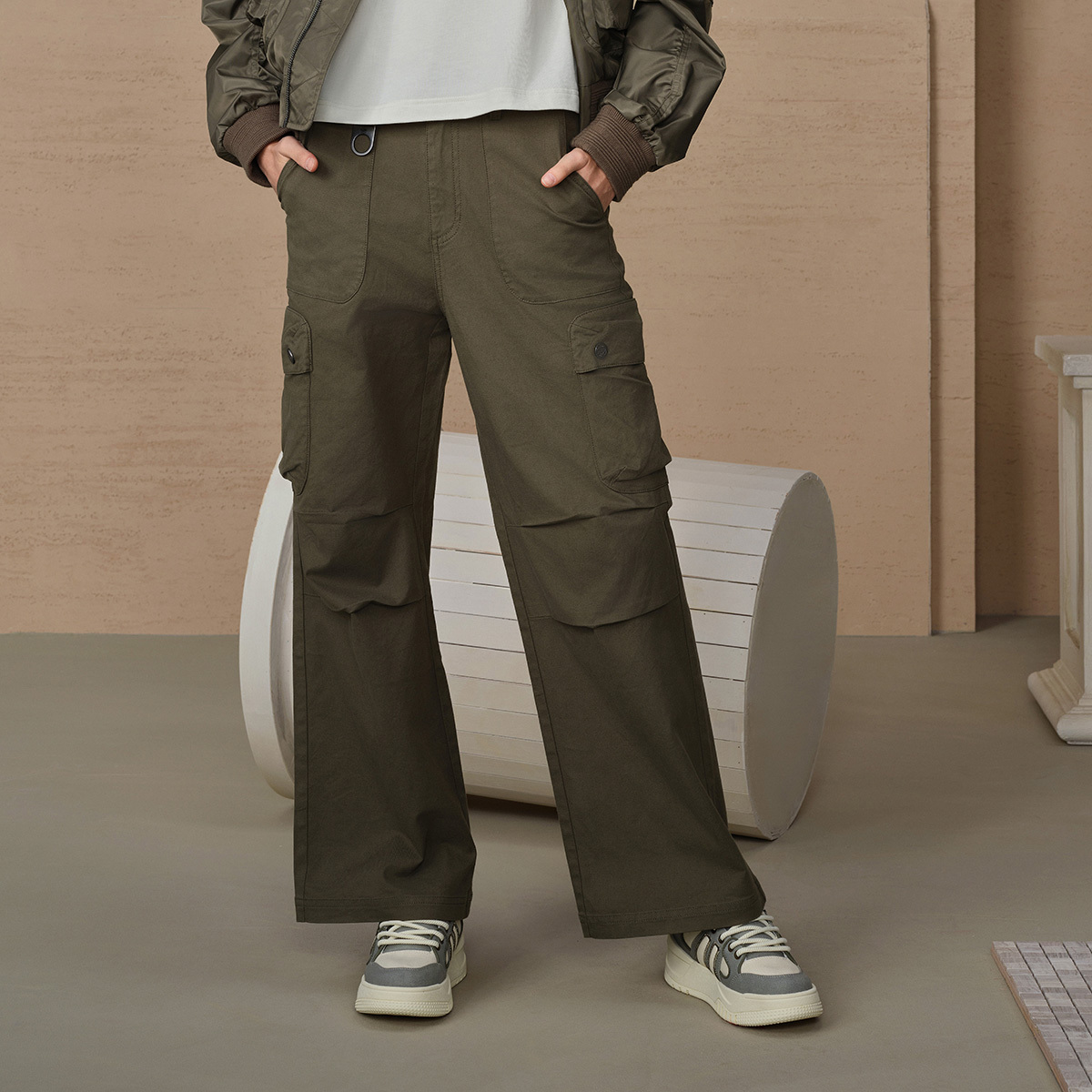 女裝 PALLADIUM LOGO 工裝闊腳褲