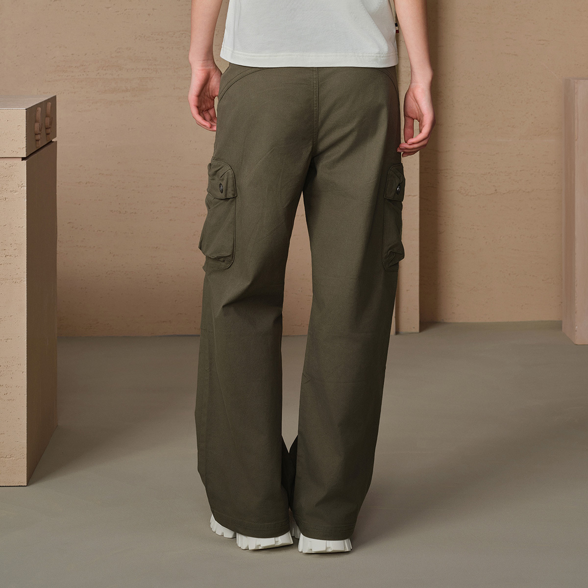 女裝 PALLADIUM LOGO 工裝闊腳褲