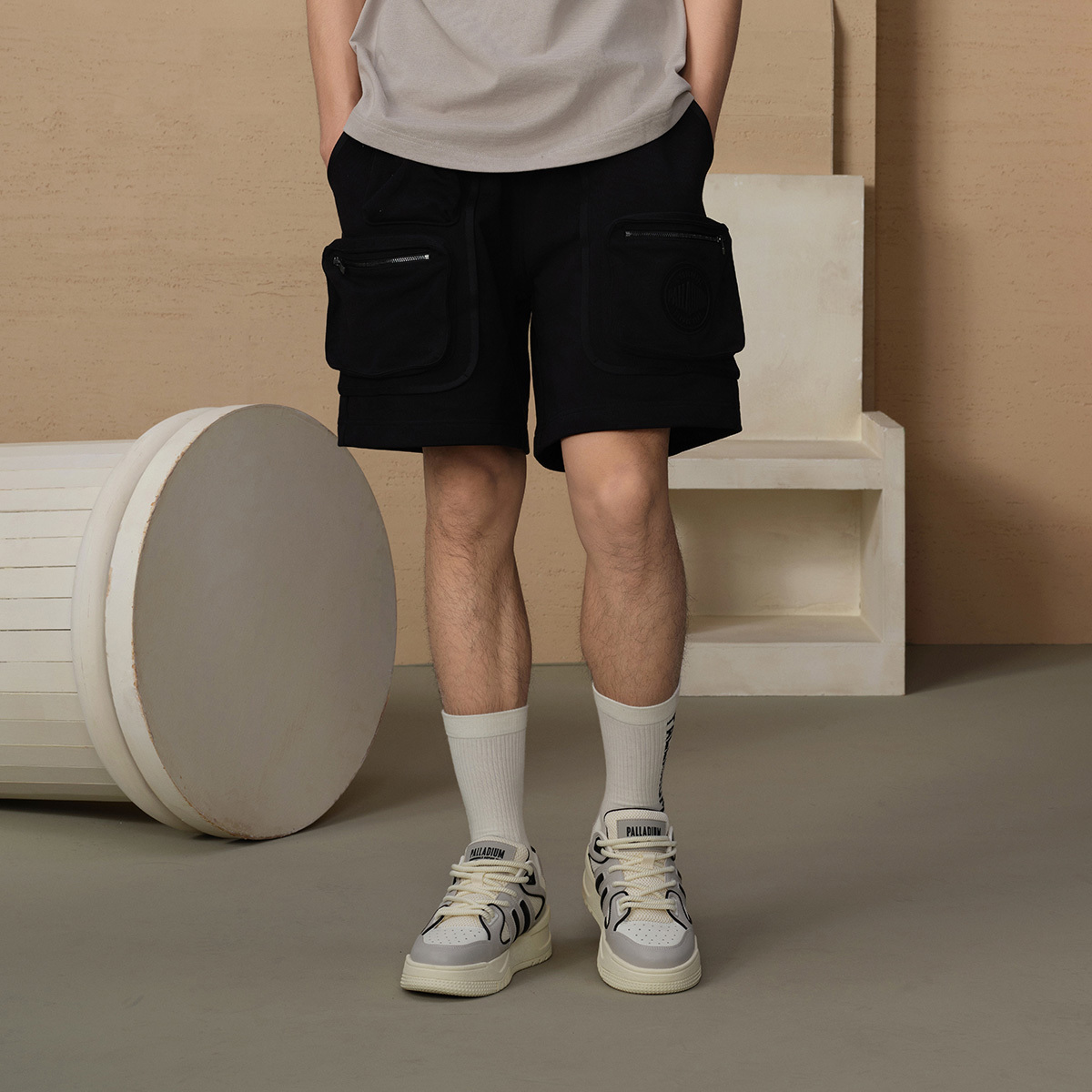 男裝 PALLADIUM LOGO 全棉工裝短褲