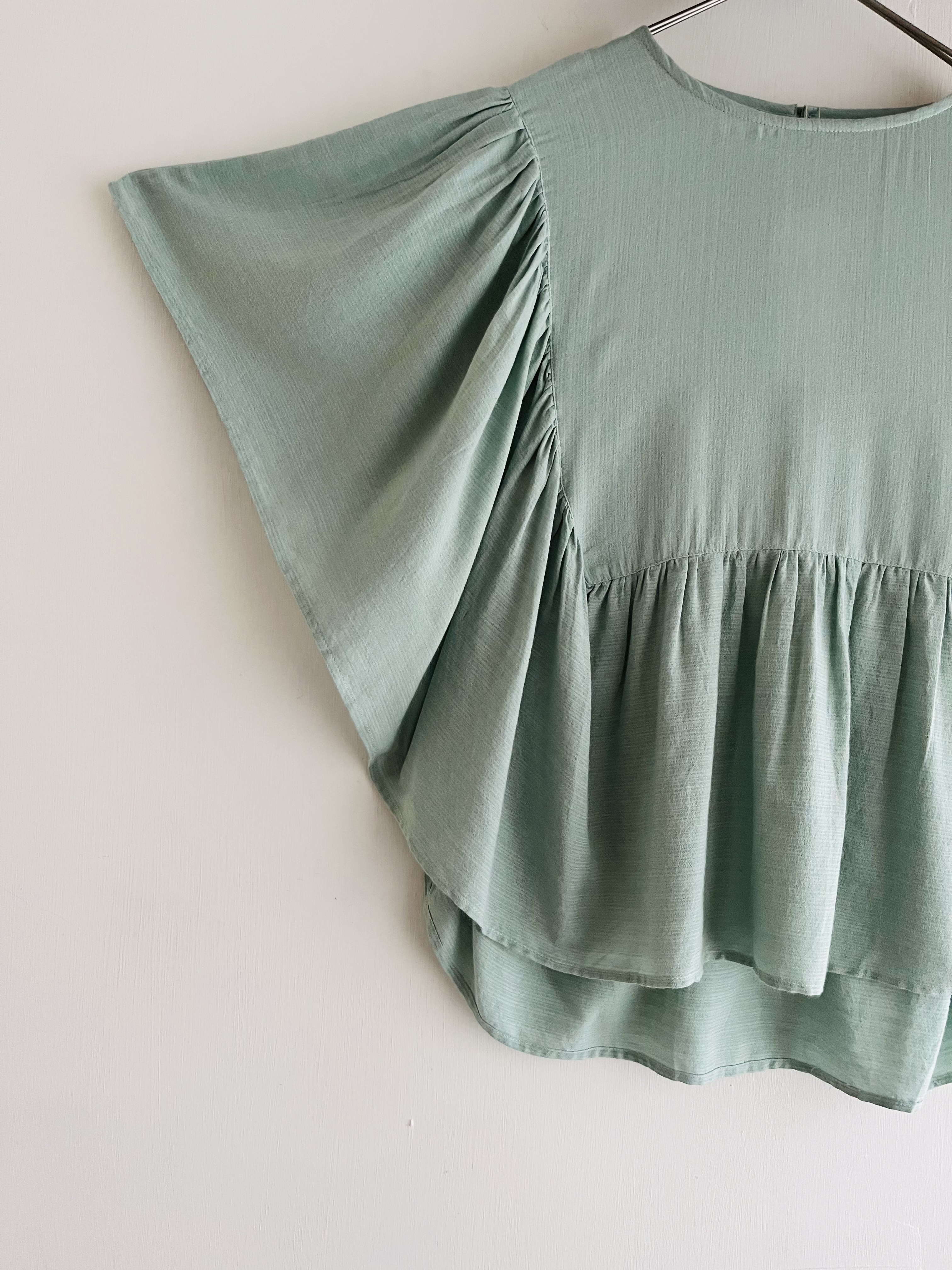 m.m.o.粉绿色圓領top