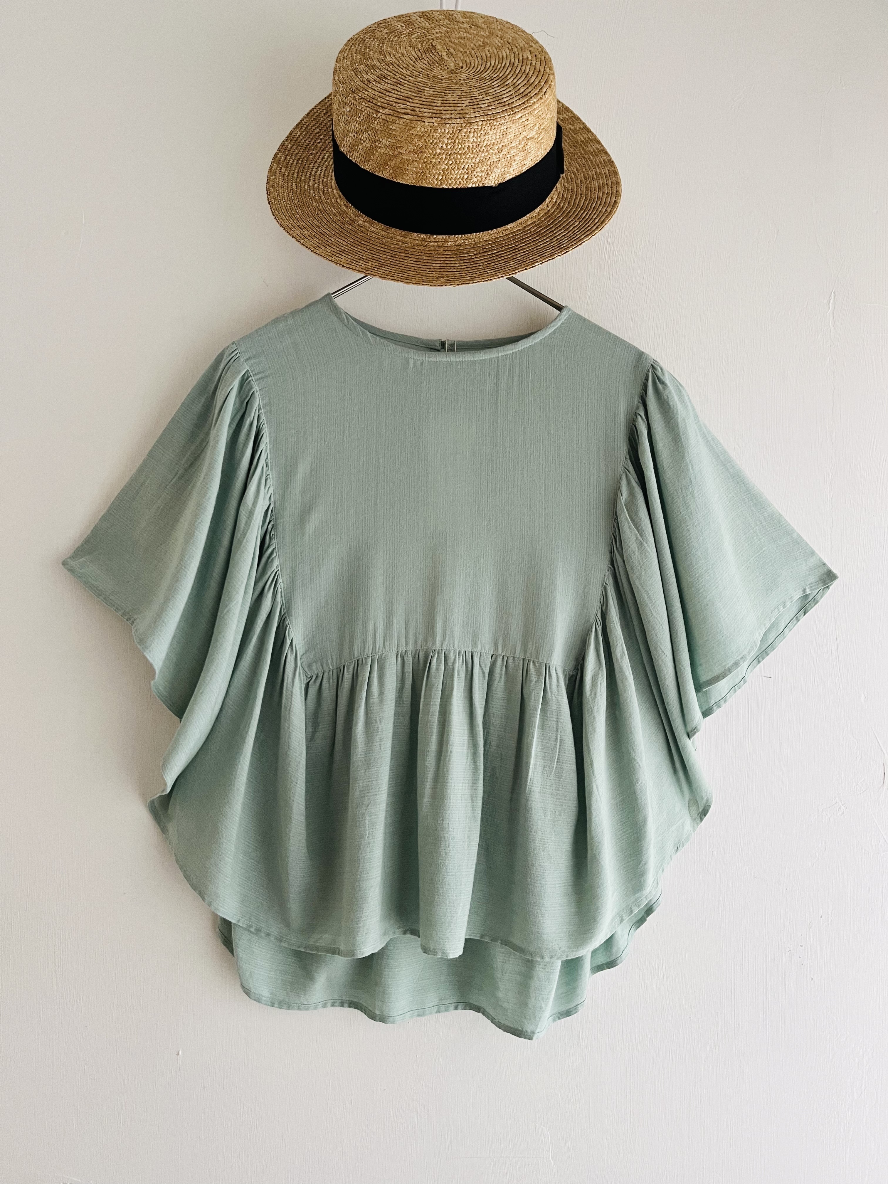 m.m.o.粉绿色圓領top