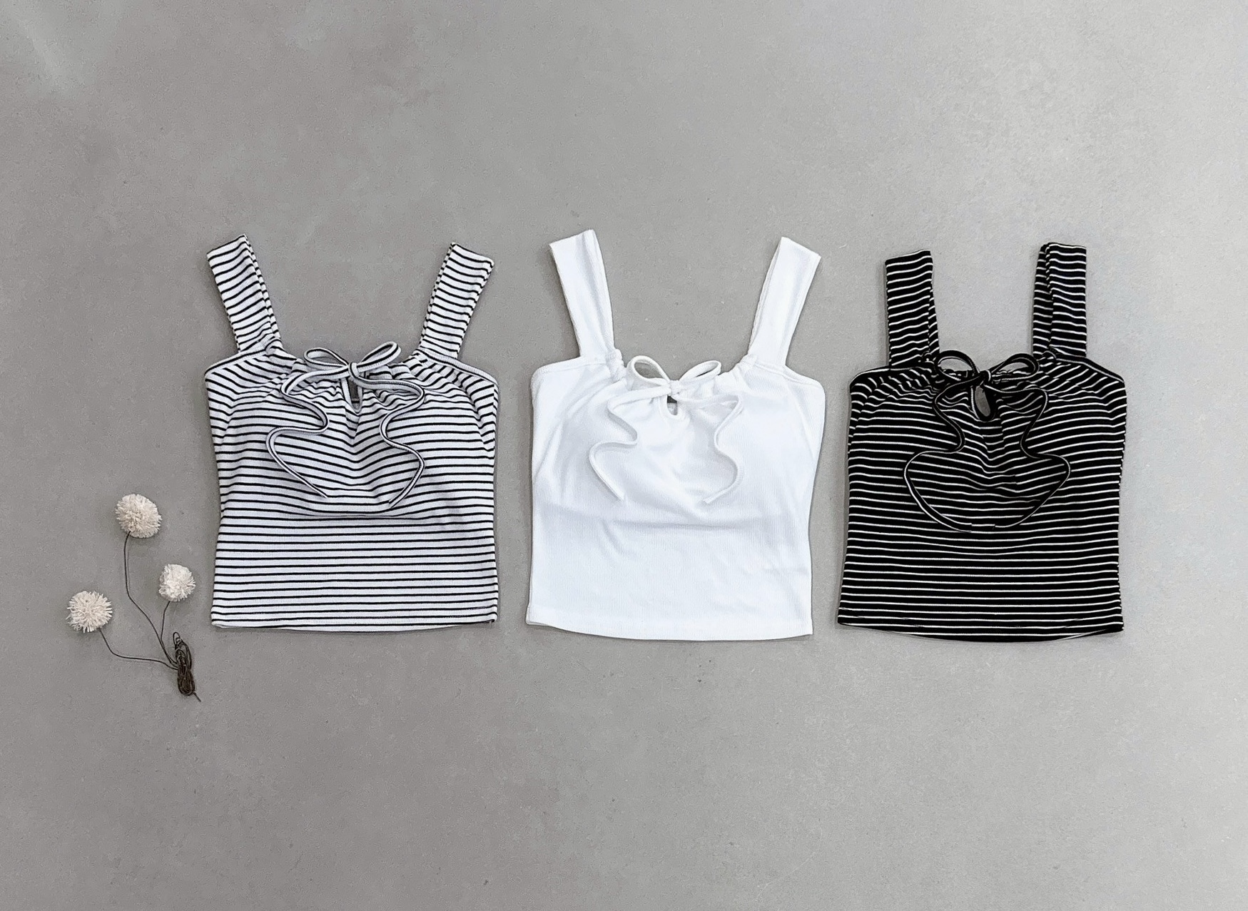 前綁抽繩寬肩帶罩杯背心