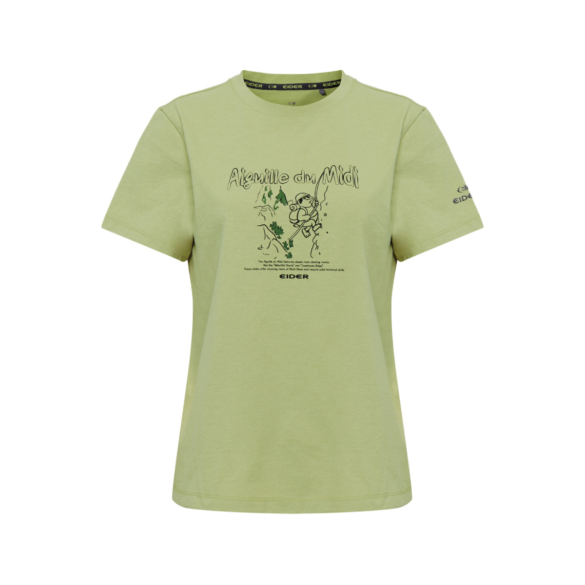 【EIDER】女Heritage圓領排汗上衣/26EDWM26234-[橄欖綠、印花白]