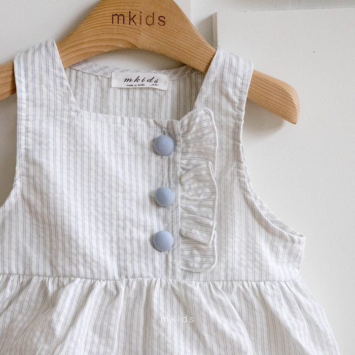 正韓夏mkids 兩色設計感鈕扣花邊背心