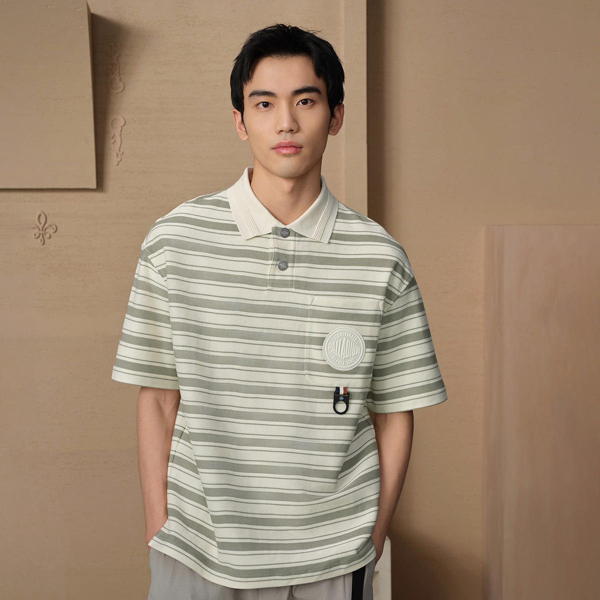 男裝 PALLADIUM LOGO 間紋全棉POLO裇