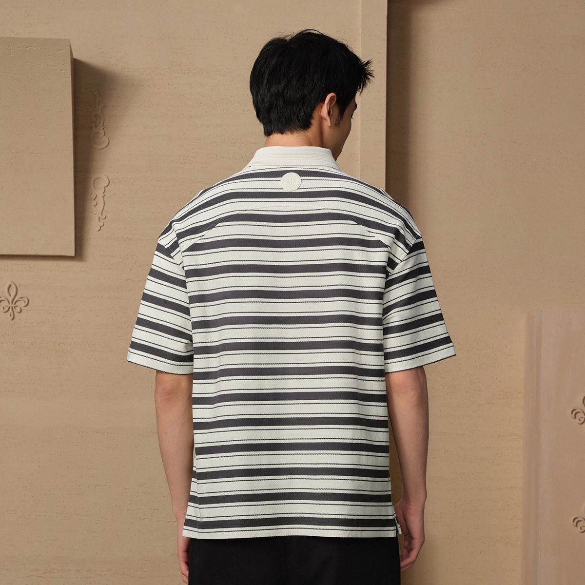 男裝 PALLADIUM LOGO 間紋全棉POLO裇