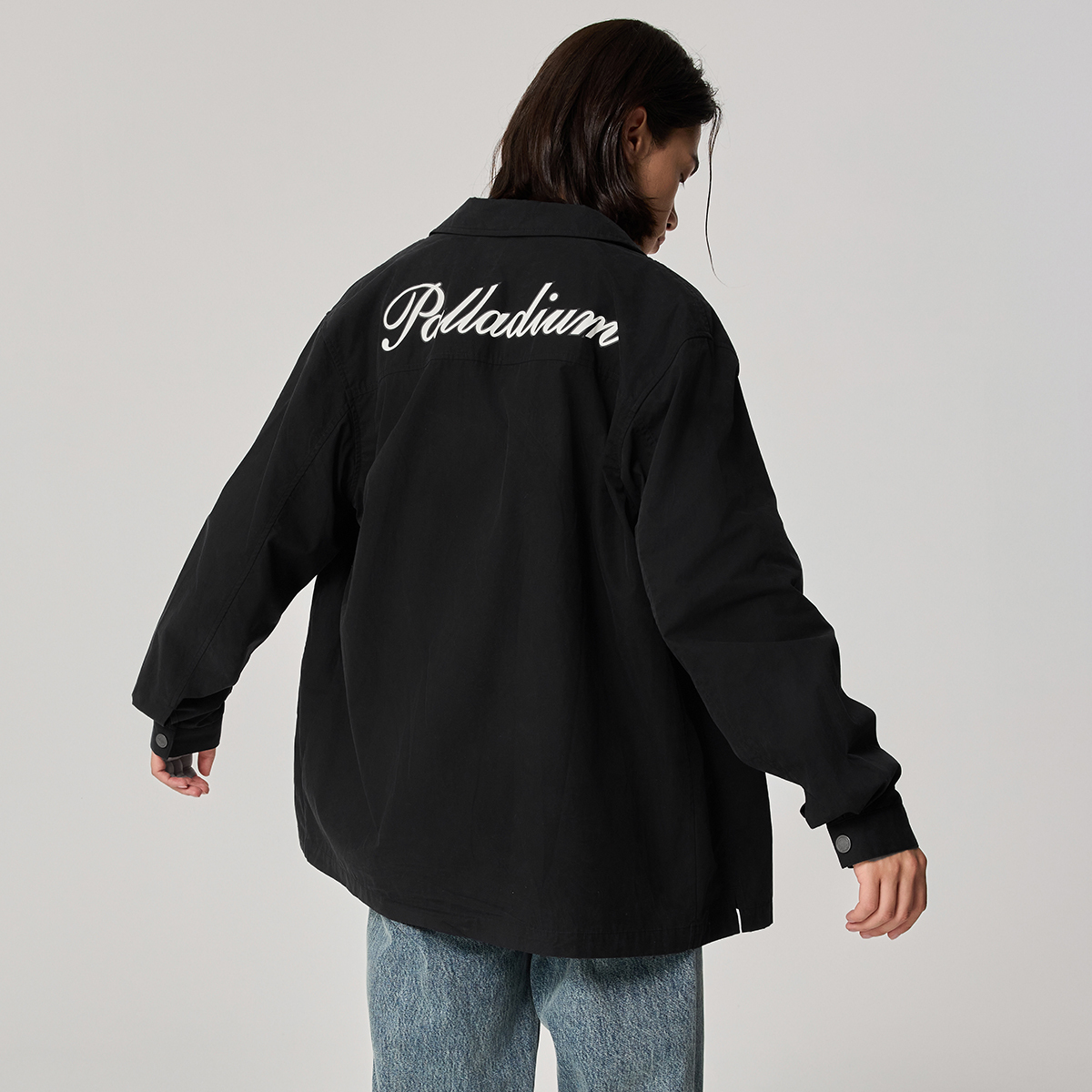 男裝 PALLADIUM LOGO 寬鬆落肩全棉長袖裇衫