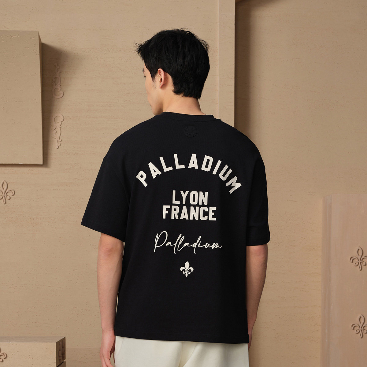 男裝復古 PALLADIUM LOGO 寬鬆落肩全棉T裇