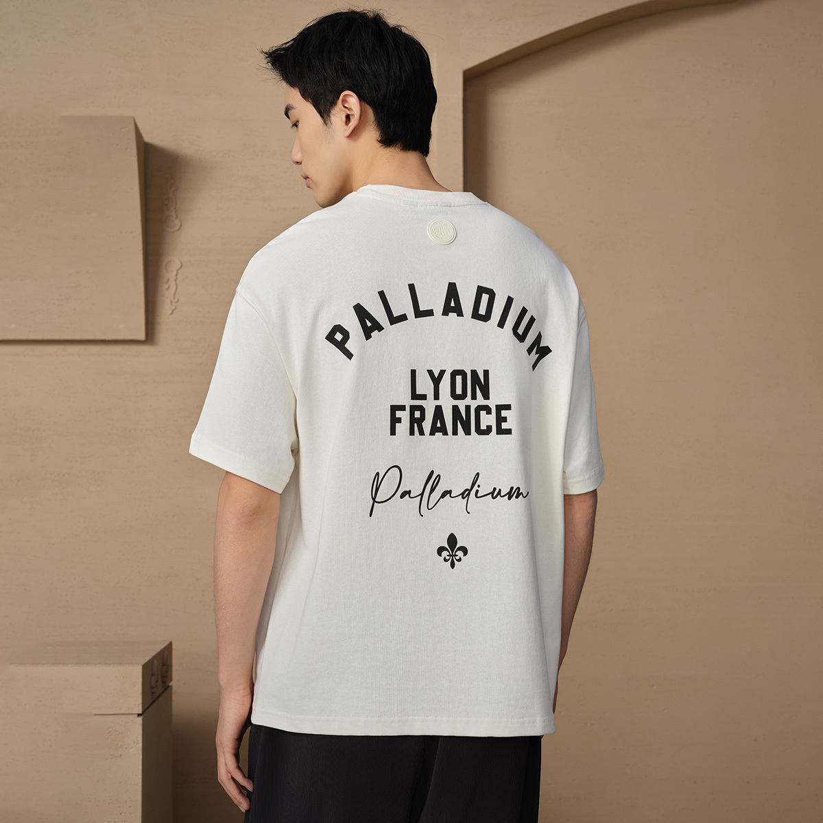 男裝復古 PALLADIUM LOGO 寬鬆落肩全棉T裇