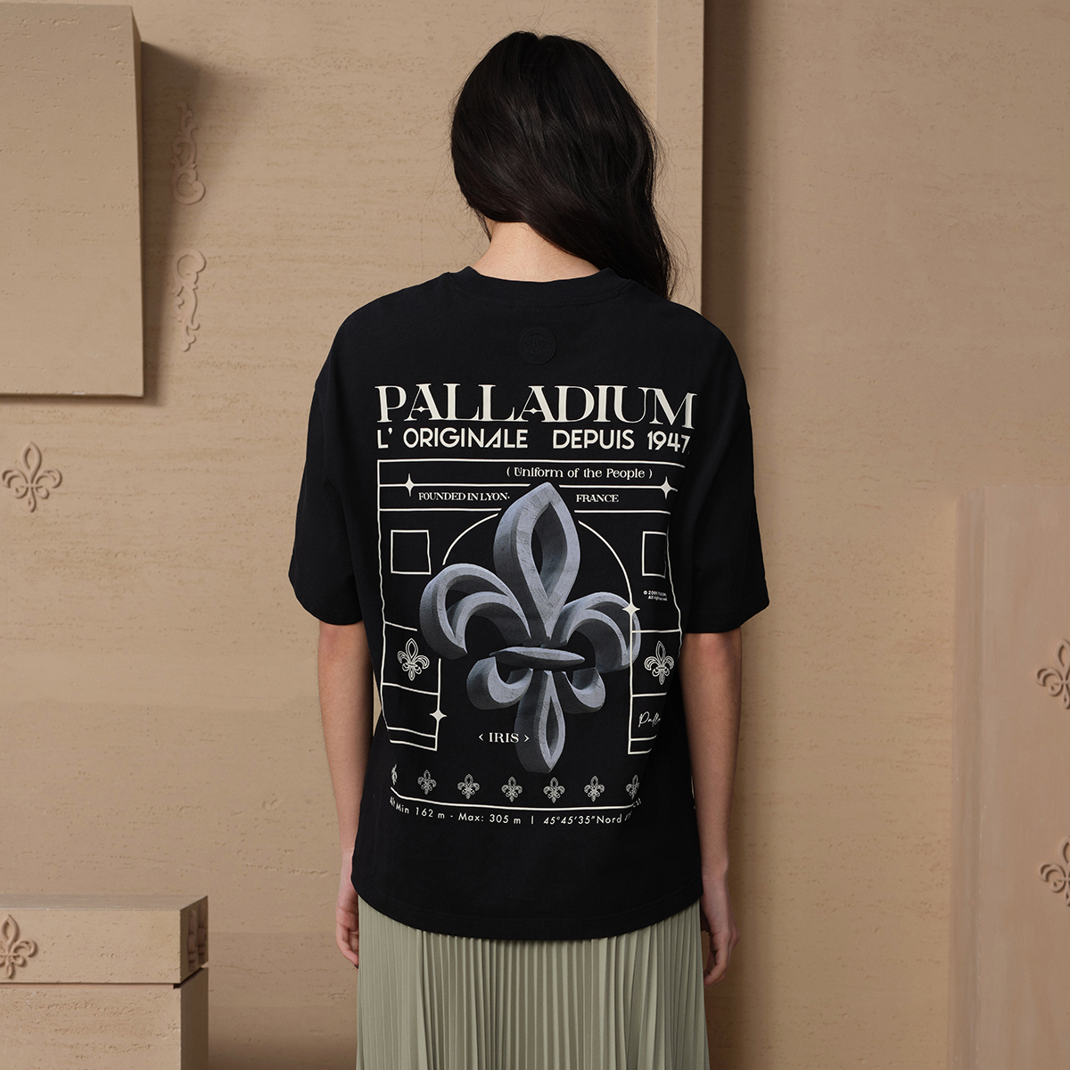 男裝復古 PALLADIUM LOGO 寬鬆落肩全棉T裇