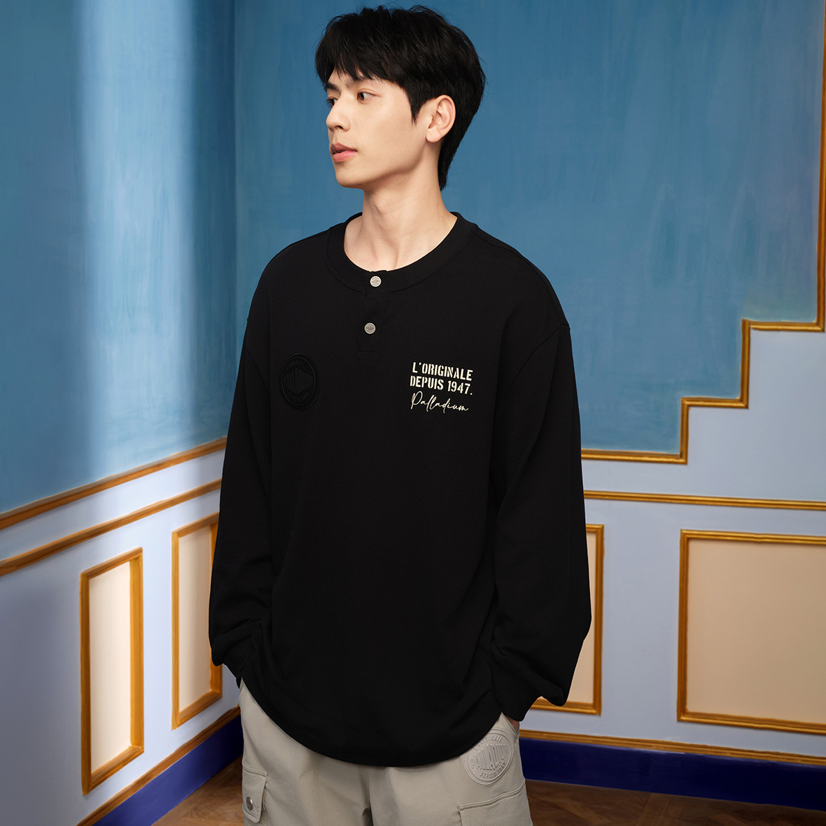 男裝 PALLADIUM LOGO 全棉寬鬆長袖T裇
