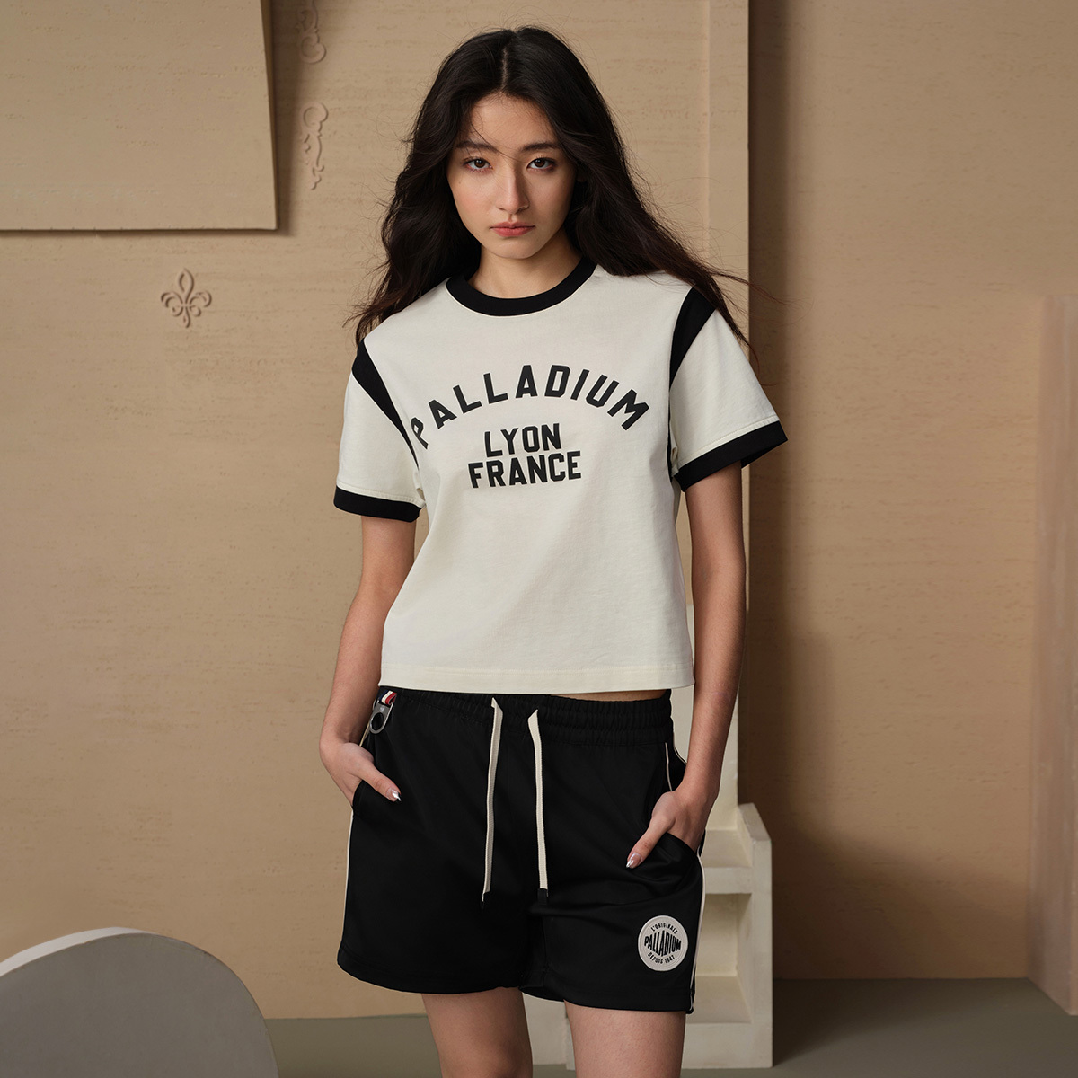 女裝復古PALLADIUM LOGO 撞色全棉T裇