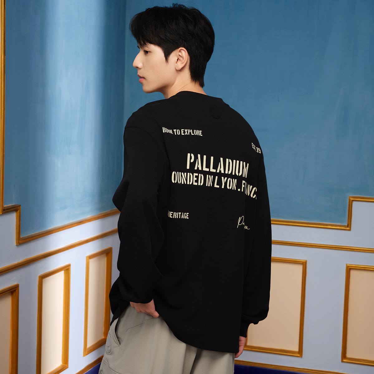 男裝 PALLADIUM LOGO 全棉寬鬆長袖T裇