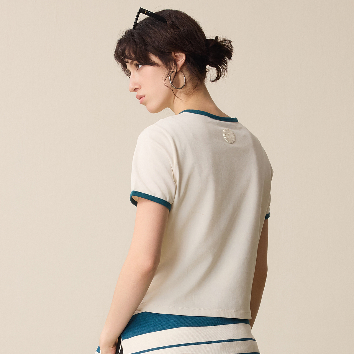 女裝 TENNIS CLUB LOGO 寬鬆拼色T裇