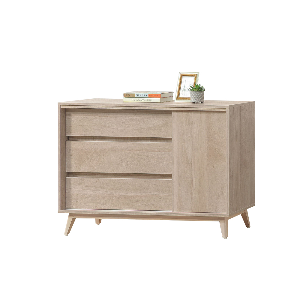 柏蒂家居-堤米4尺三斗櫃/三抽收納置物櫃