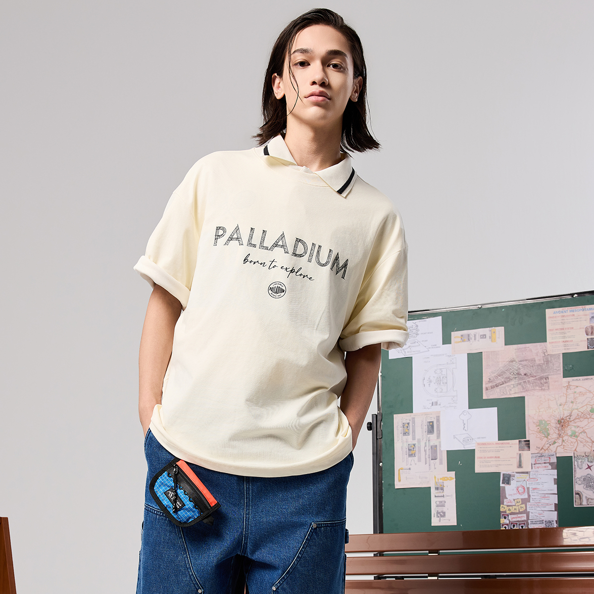男裝 PALLADIUM LOGO 楓葉印花寬鬆T裇
