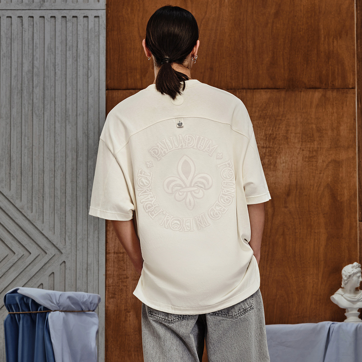 男裝 PALLAIDUM 鳶尾花 LOGO 寬鬆全棉T裇
